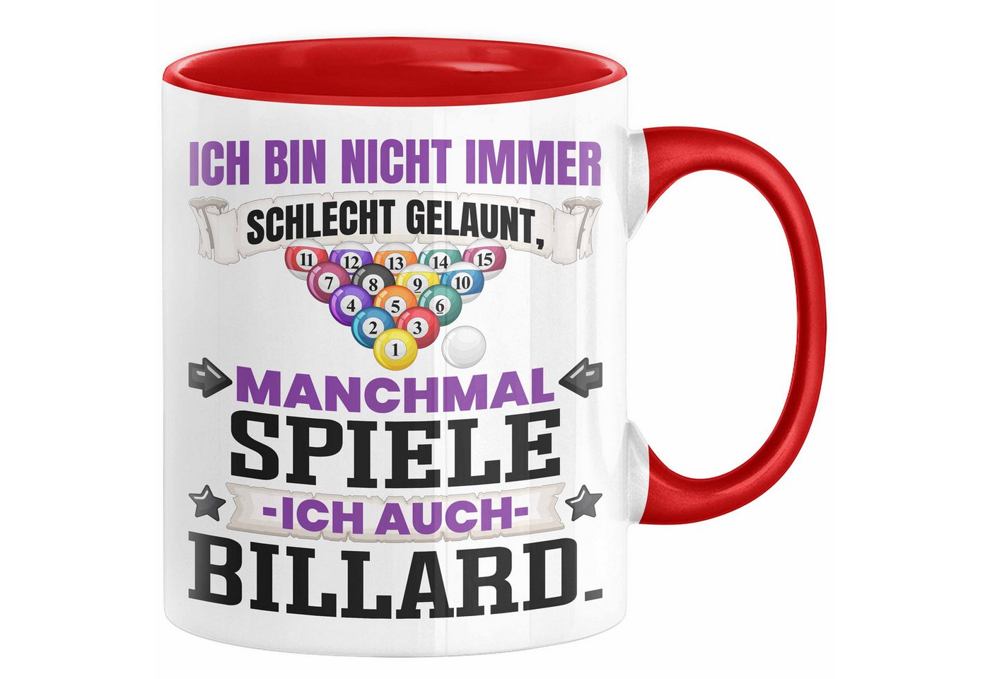 Trendation Tasse Billard Pool Tasse Geschenk Ich Bin Nicht immer Schlecht Gelaunt Billa von Trendation