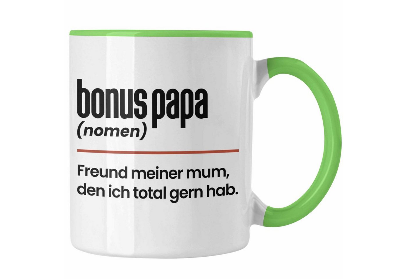 Trendation Tasse Bonus Papa Tasse Geschenk Vatertag Lustiger Spruch Stiefpapa Stiefvate von Trendation