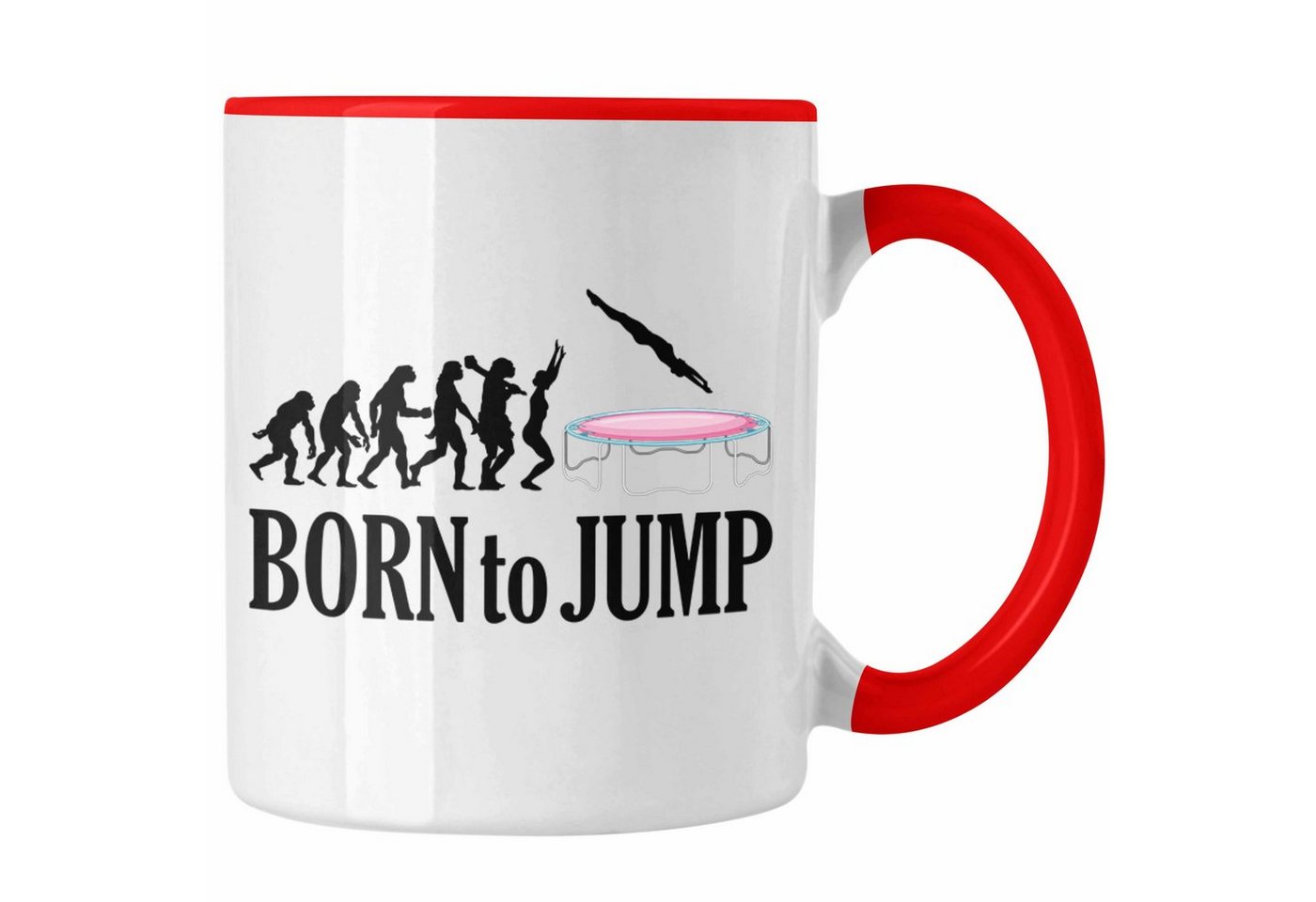 Trendation Tasse Born To Jump Tasse Geschenk Trampolin Fitness Mädchen Frauen von Trendation