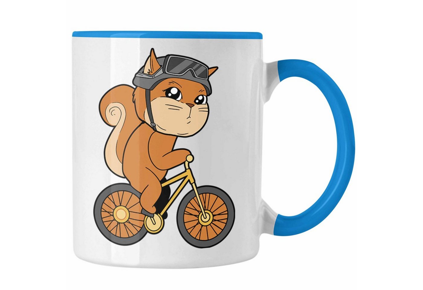 Trendation Tasse Eichhörnchen Auf Fahrrad Tasse Geschenk für Tierliebhaber von Trendation