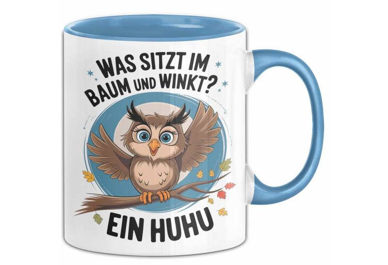 Trendation Tasse Eule Tier Sarkasmus Tasse Geschenk Was sitzt im Baum Vogel Geschenki von Trendation