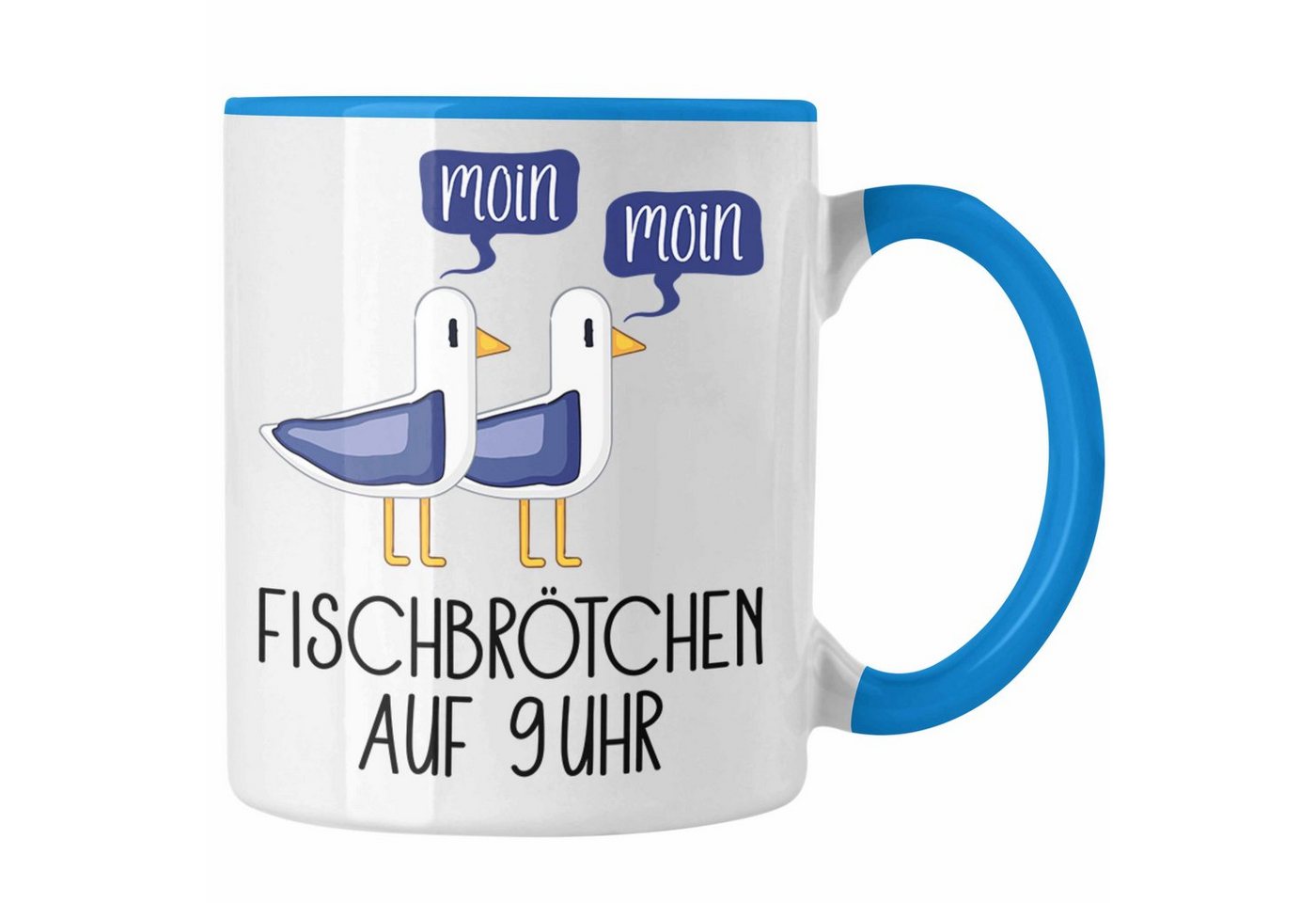 Trendation Tasse Fischbrötchen auf 9 Uhr Tasse Moin Moin Geschenk Nordsee Norderney Syl von Trendation