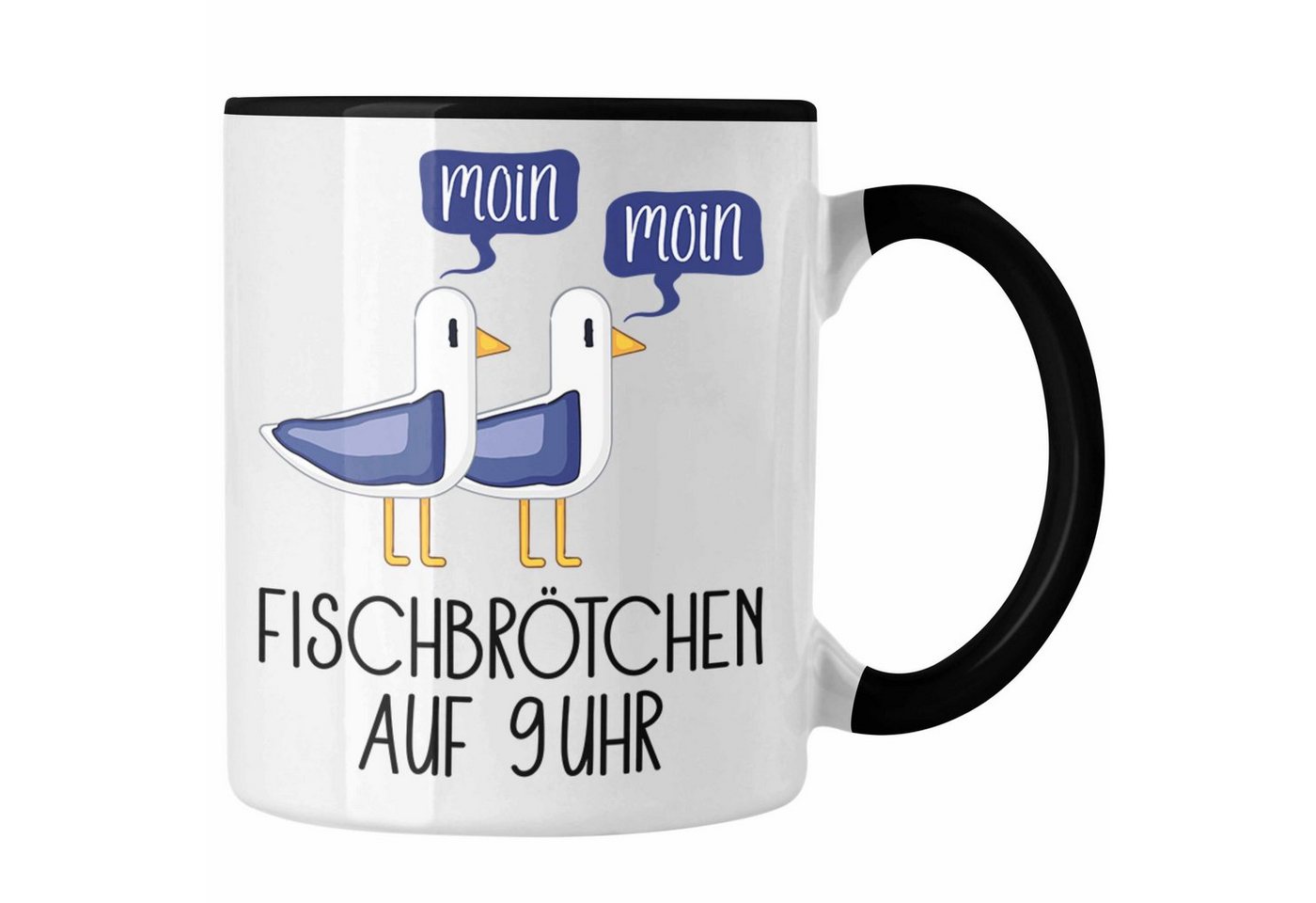 Trendation Tasse Fischbrötchen auf 9 Uhr Tasse Moin Moin Geschenk Nordsee Norderney Syl von Trendation