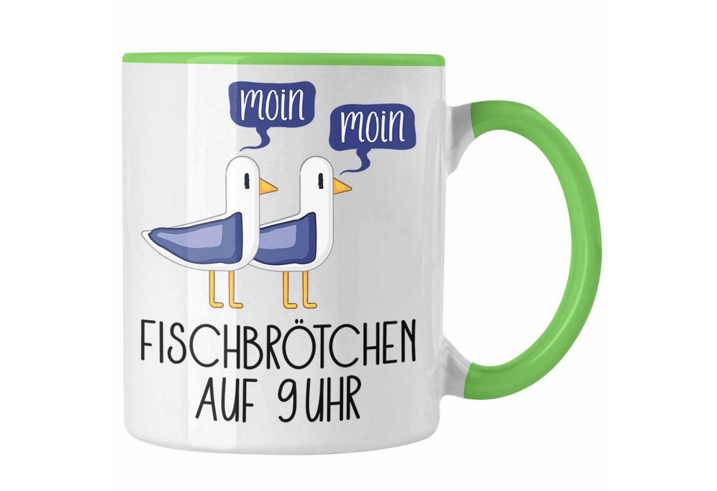 Trendation Tasse Fischbrötchen auf 9 Uhr Tasse Moin Moin Geschenk Nordsee Norderney Syl von Trendation