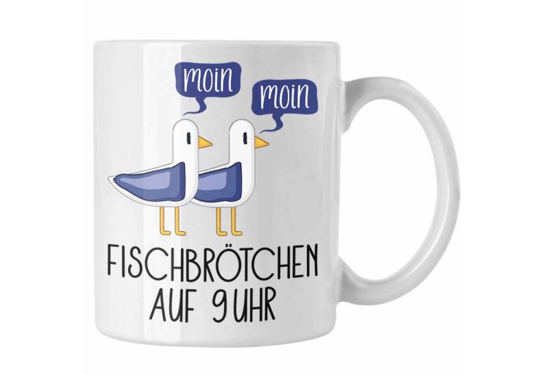 Trendation Tasse Fischbrötchen auf 9 Uhr Tasse Moin Moin Geschenk Nordsee Norderney Syl von Trendation