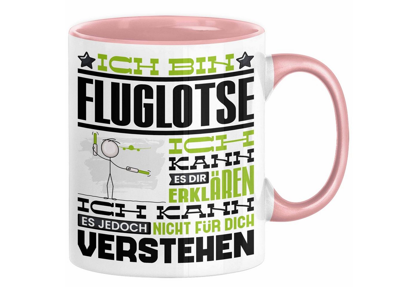 Trendation Tasse Fluglotse Geschenk Kaffee-Tasse Geschenkidee für Fluglotse Ich Bin Flu von Trendation