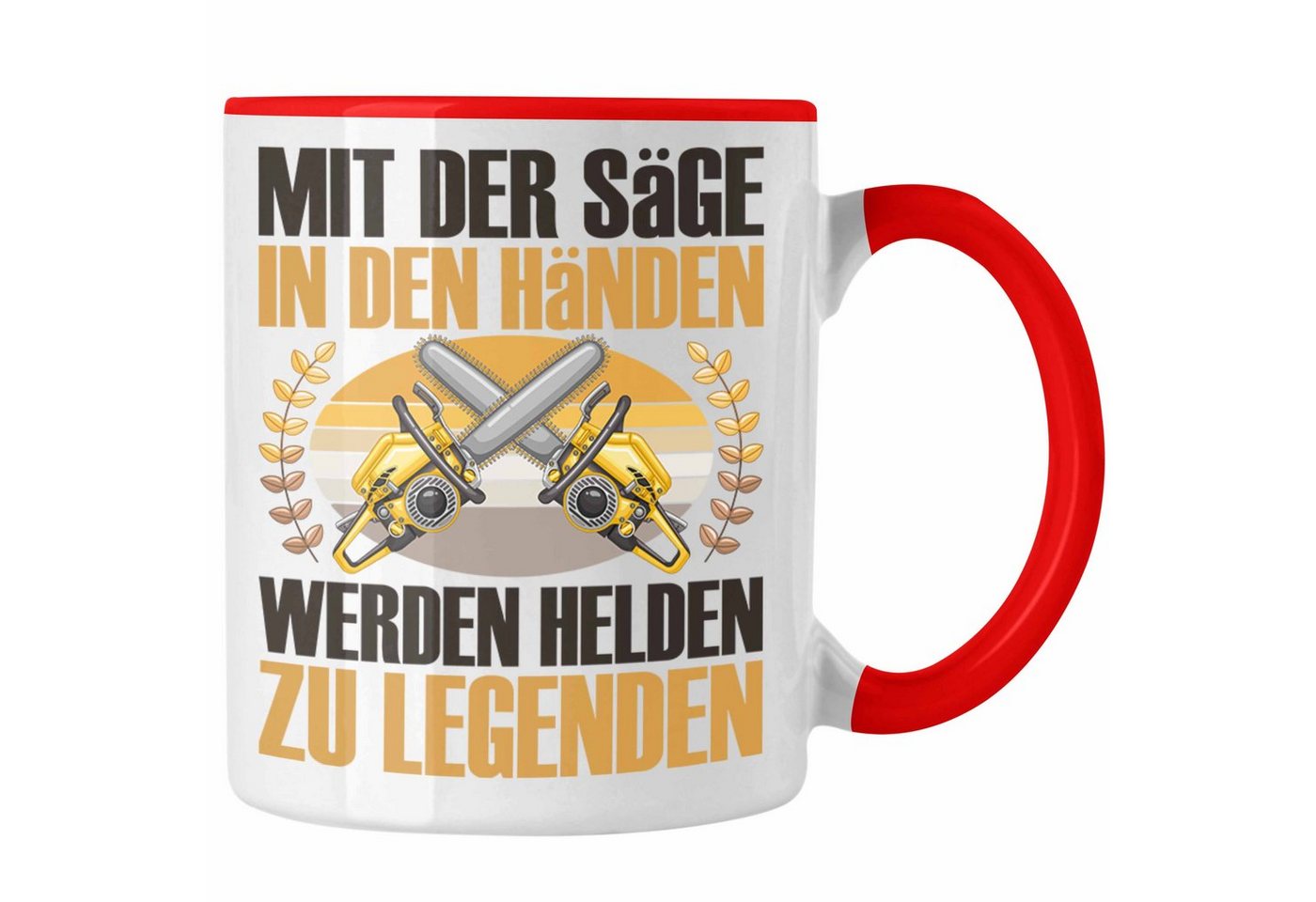 Trendation Tasse Forstarbeiter Tasse Geschenk Spruch Holzarbeiter Forstwirt Kettensäge von Trendation