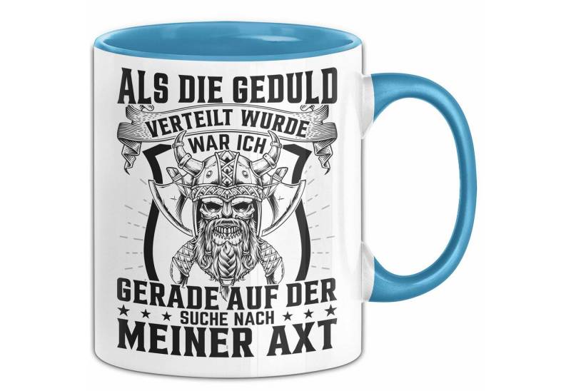 Trendation Tasse Forstwirt Geschenk Tasse Waldarbeiter Axt Holz Hacken Totenkopf Wiking von Trendation