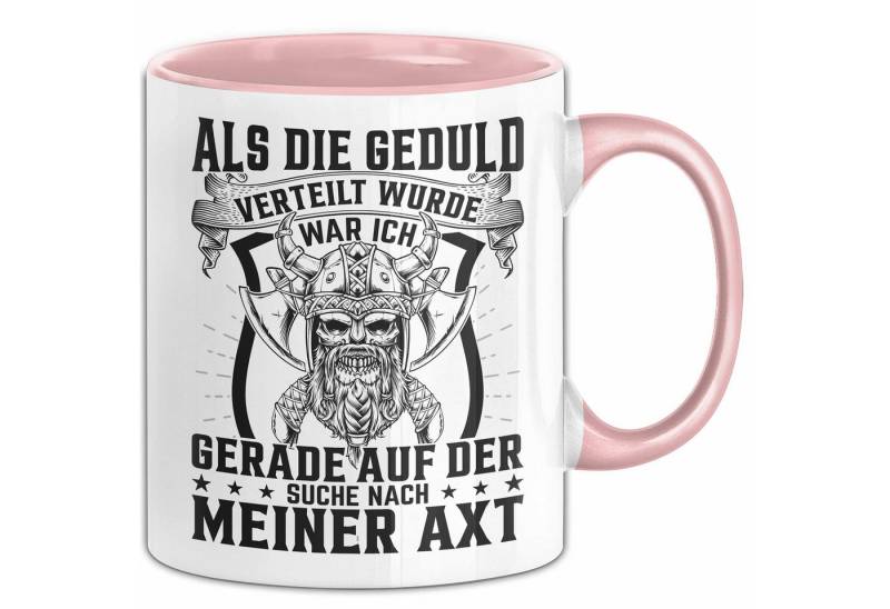 Trendation Tasse Forstwirt Geschenk Tasse Waldarbeiter Axt Holz Hacken Totenkopf Wiking von Trendation