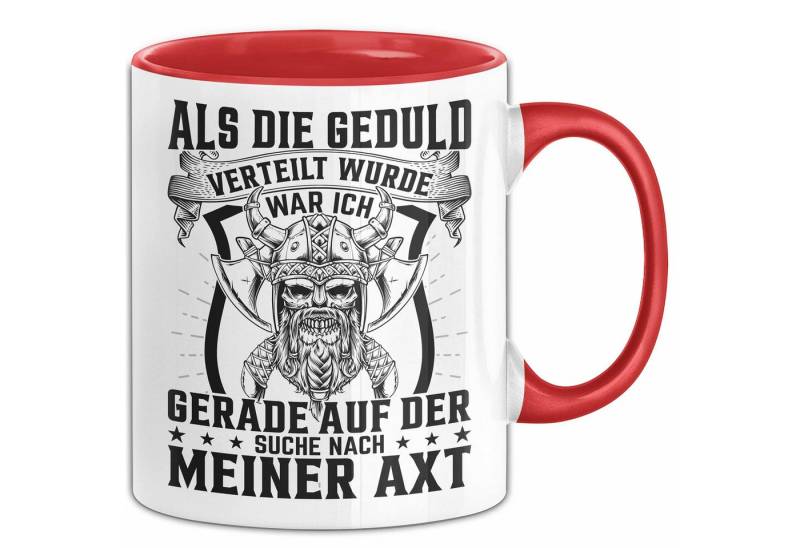 Trendation Tasse Forstwirt Geschenk Tasse Waldarbeiter Axt Holz Hacken Totenkopf Wiking von Trendation