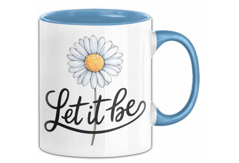 Trendation Tasse Gänseblümchen Blume Tasse Geschenk Lustige Geschenkidee Spruch Lass von Trendation