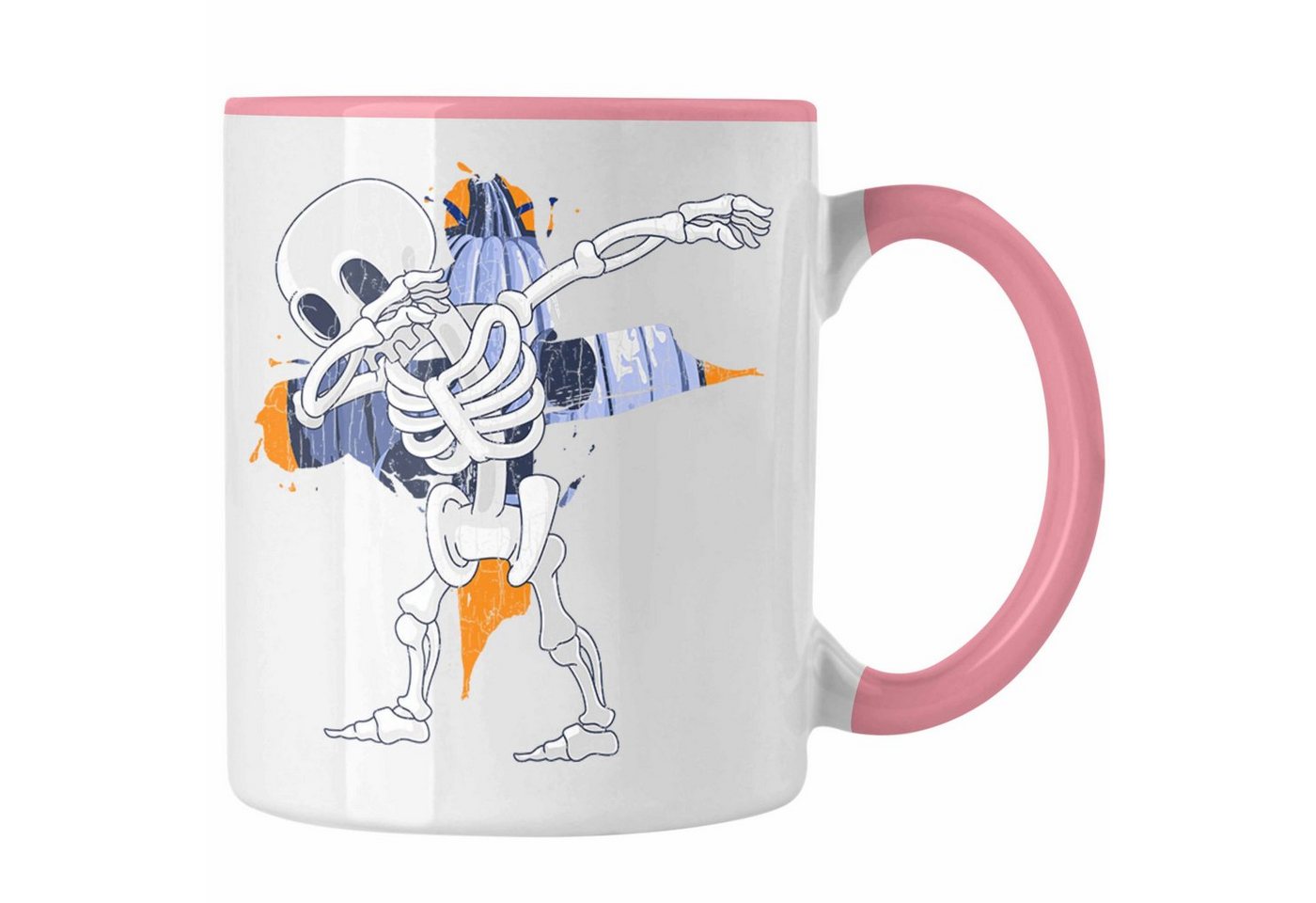 Trendation Tasse Halloween Tasse Kürbis Dekoration Becher Dabbing Skelet von Trendation