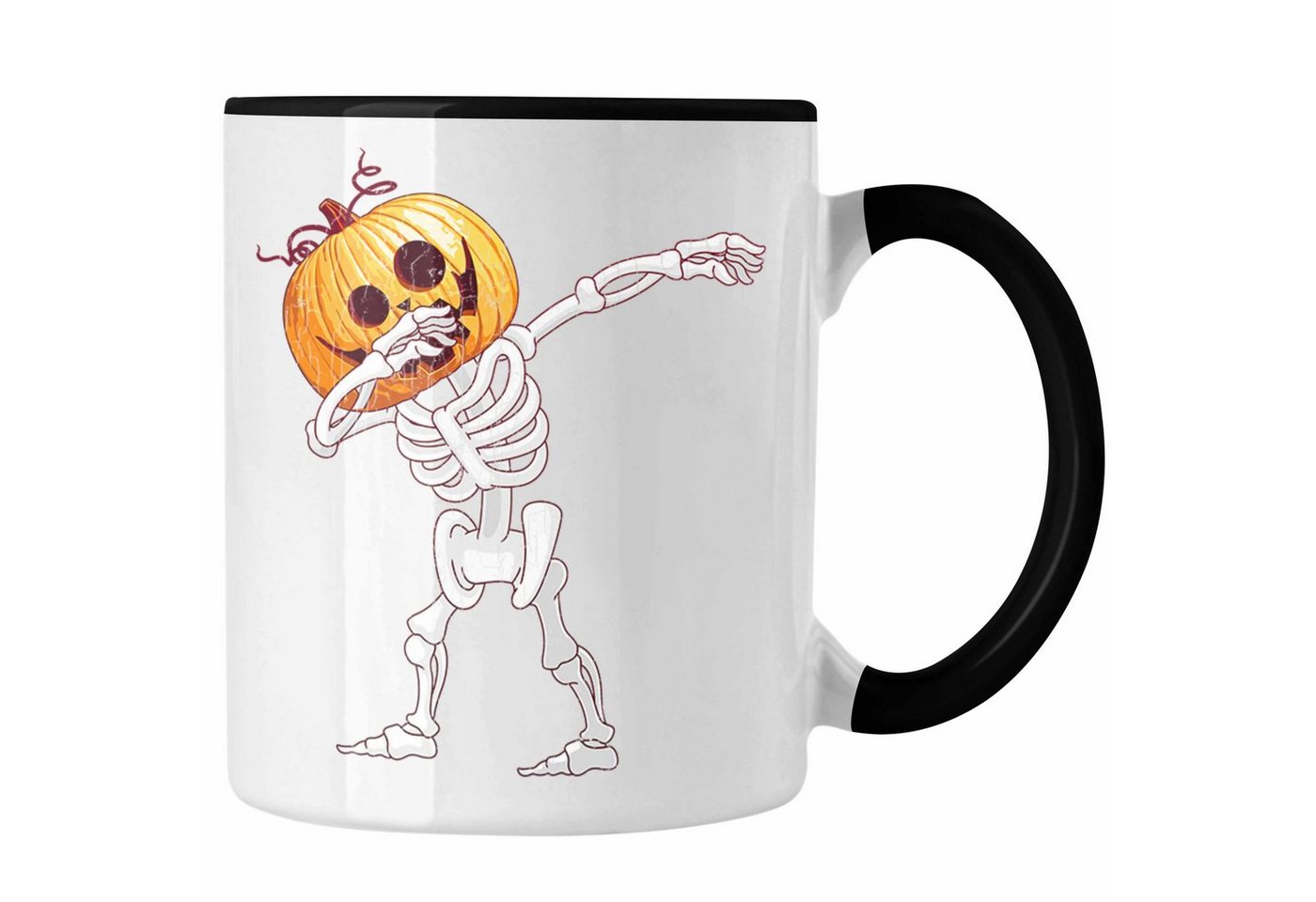 Trendation Tasse Halloween Tasse Kürbis Dekoration Becher Dabbing Skelet von Trendation