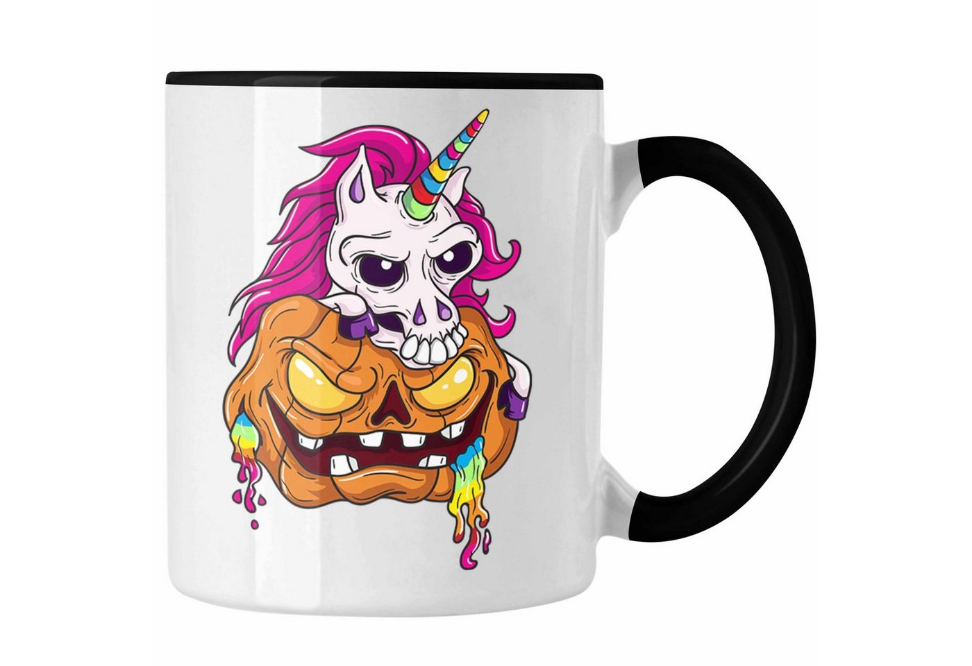 Trendation Tasse Halloween Tasse Kürbis Dekoration Becher Dabbing Skelet von Trendation