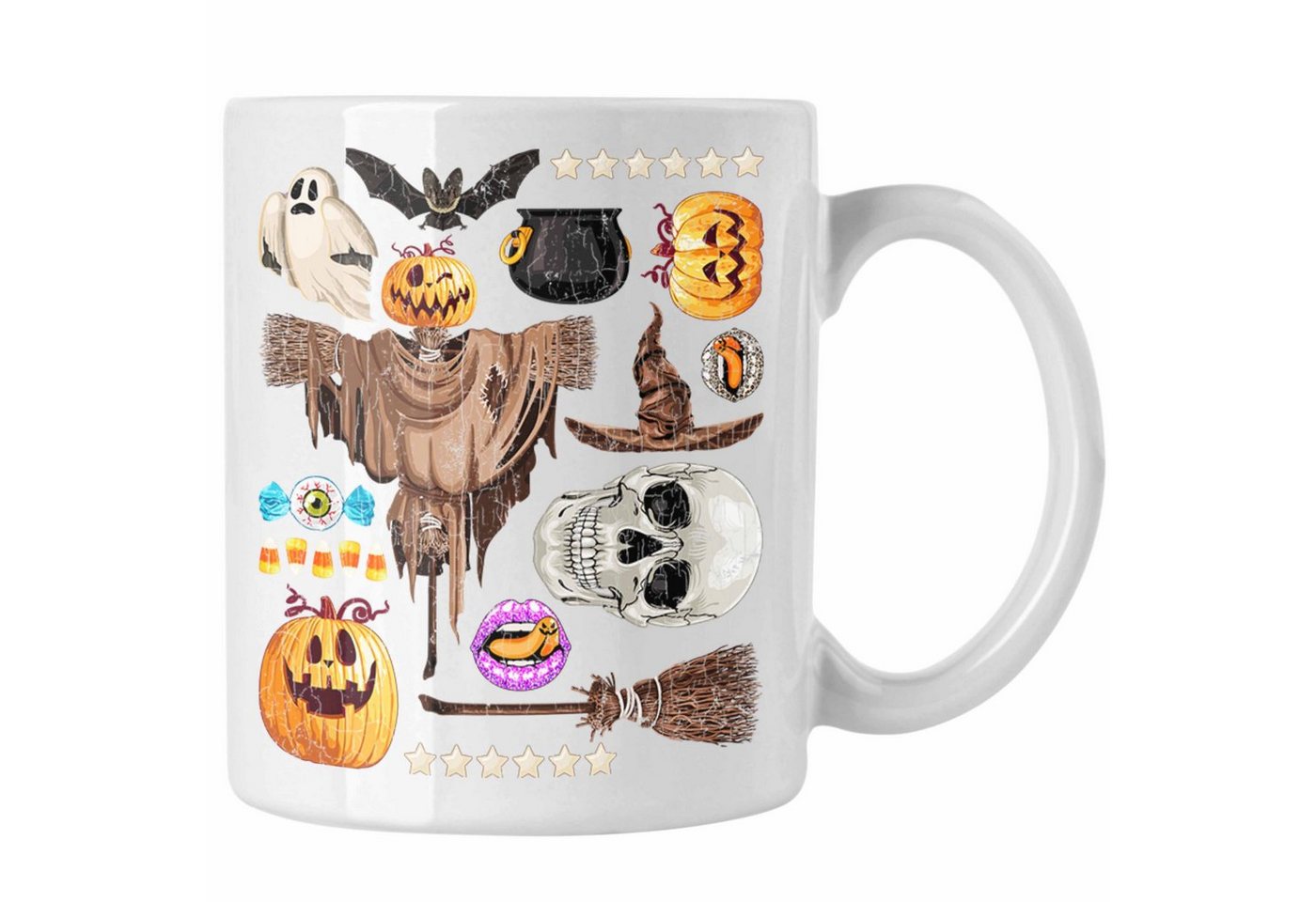 Trendation Tasse Halloween Tasse Kürbis Dekoration Becher Geister Fledermaus Totenkopf von Trendation