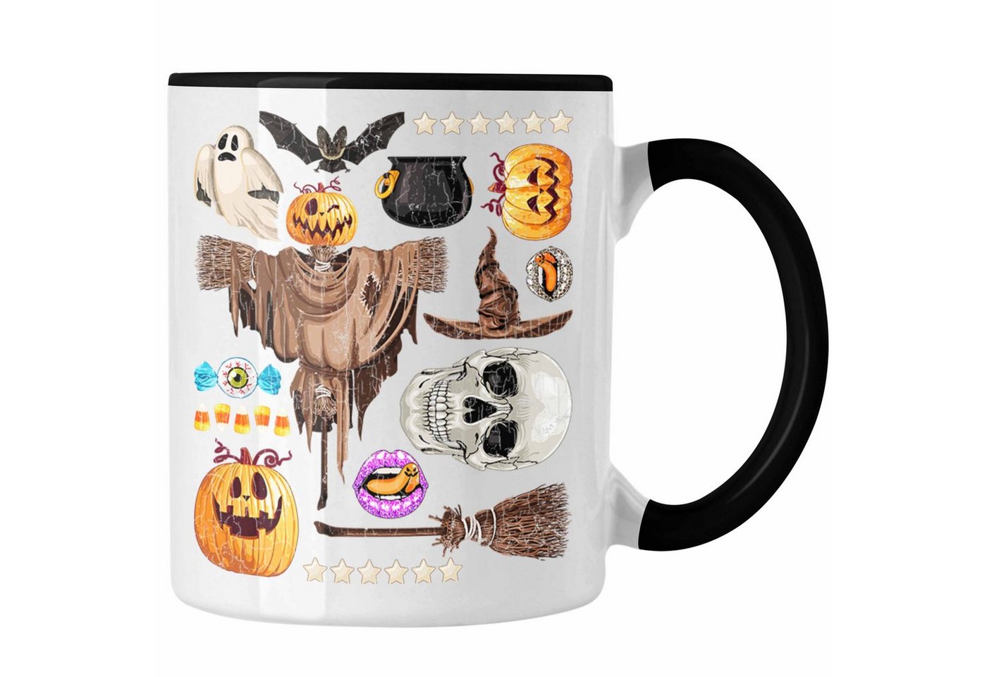 Trendation Tasse Halloween Tasse Kürbis Dekoration Becher Geister Fledermaus Totenkopf von Trendation