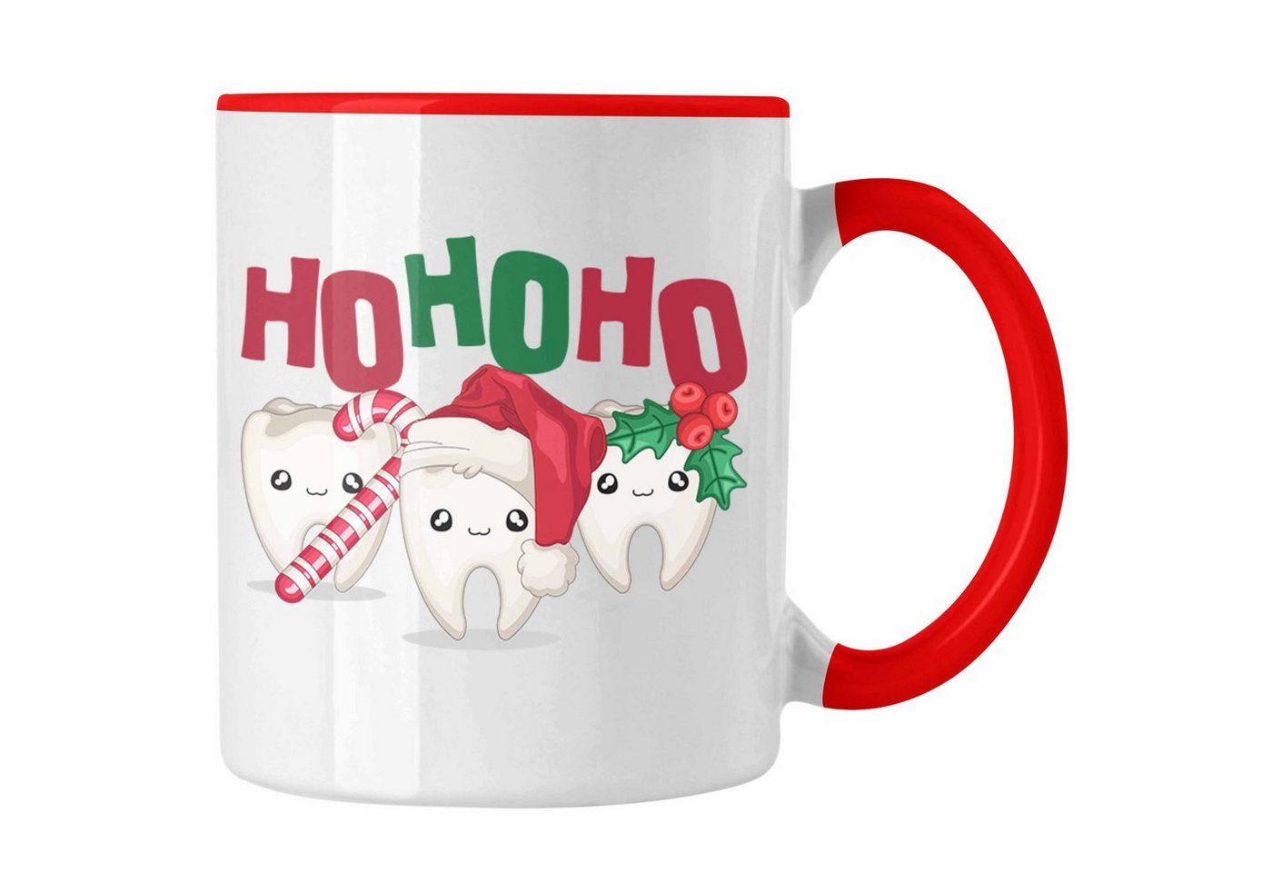 Trendation Tasse Ho Ho Ho Zahnarzt Tasse Geschenk Weihnachten Zahnarztassistent Zahn-Gr von Trendation