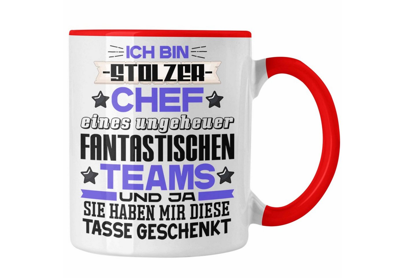 Trendation Tasse Ich Bin Stolzer Chef Tasse Geschenk Fantastisches Team Bester Chef Ge von Trendation