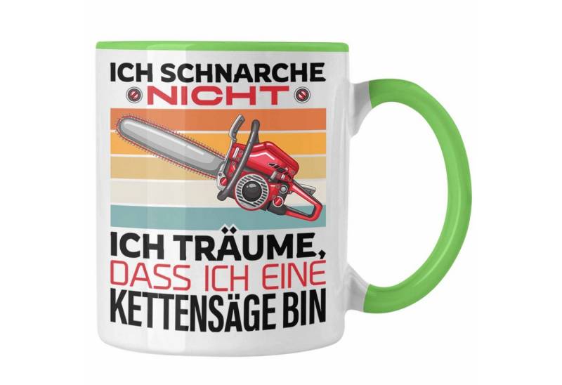 Trendation Tasse Ich Schnarche Nicht Ich Träume Kettensäge Geschenkidee Papa Opa der Sc von Trendation