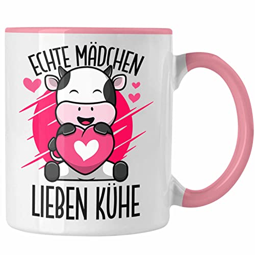 Trendation - Tasse Kuh Liebhaber Lustige Geschenkidee für Mädchen Kühe (Rosa) von Trendation