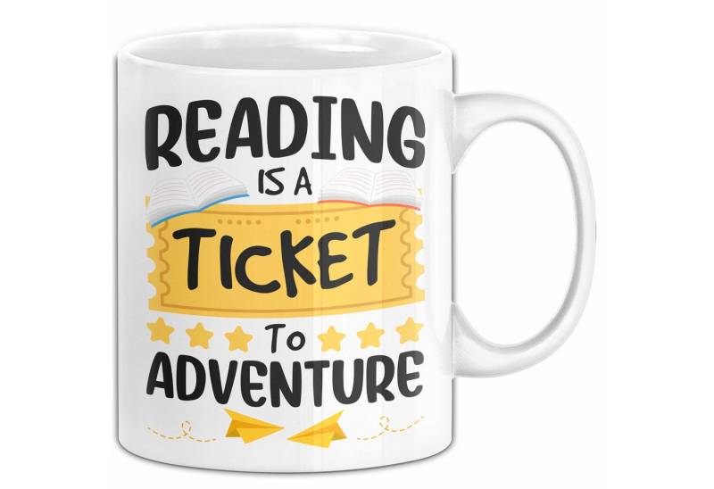 Trendation Tasse Lesen Tasse Geschenk Leseratte Reading Is A Ticket To Advent von Trendation