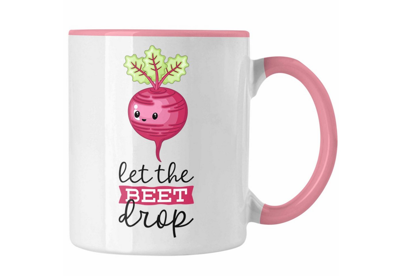 Trendation Tasse Let The Beet Drop Tasse Lustiger Wortwitz mit Rote Bete Geschenk für von Trendation