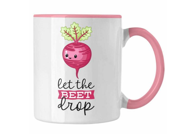 Trendation Tasse Let The Beet Drop Tasse Lustiger Wortwitz mit Rote Bete Geschenk für von Trendation