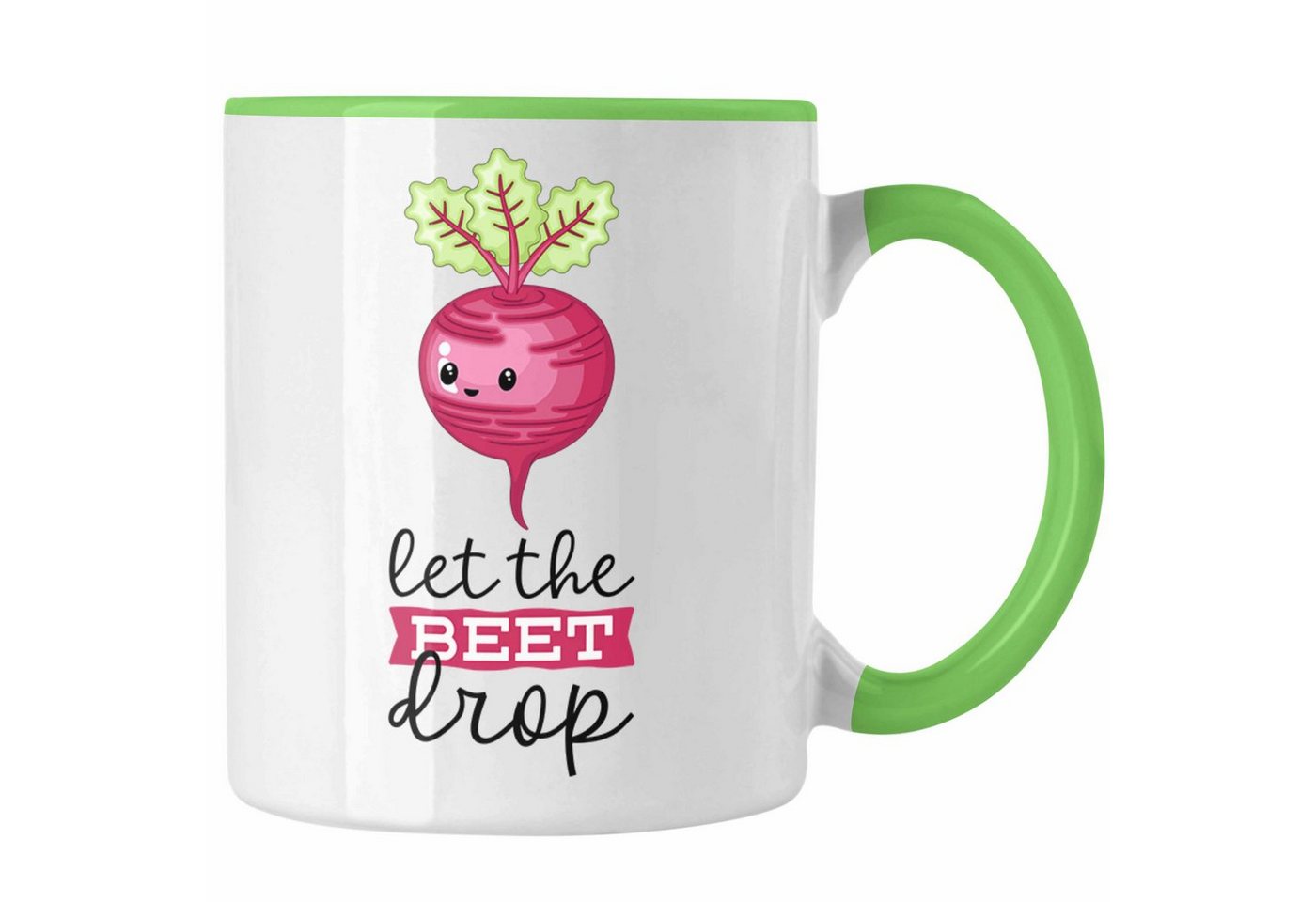 Trendation Tasse Let The Beet Drop Tasse Lustiger Wortwitz mit Rote Bete Geschenk für von Trendation