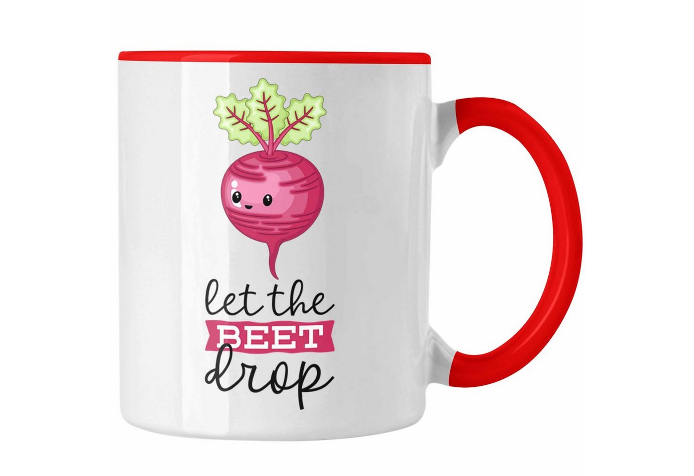 Trendation Tasse Let The Beet Drop Tasse Lustiger Wortwitz mit Rote Bete Geschenk für von Trendation