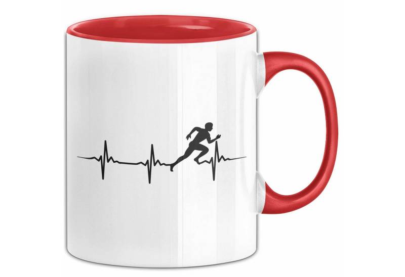 Trendation Tasse Marathon-Läufer Tasse Geschenk Jogger Herzschlag Running Joggen Kaffee von Trendation