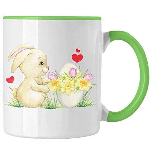 Trendation - Tasse Ostern Ostergeschenke Kinder Jugendliche Geschenke Lustige Grafik Osterhase Osterei (Grün) von Trendation