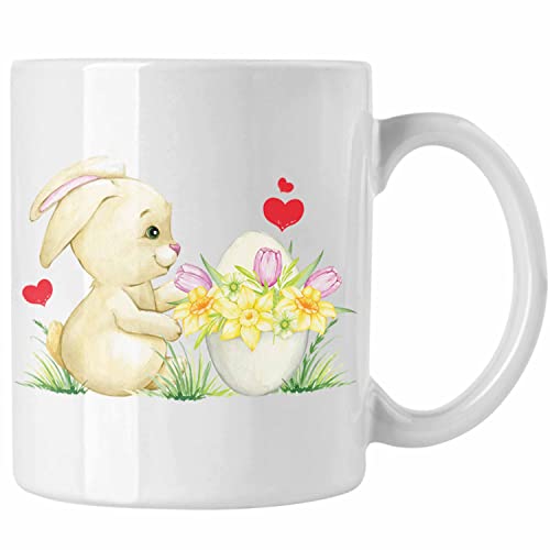 Trendation - Tasse Ostern Ostergeschenke Kinder Jugendliche Geschenke Lustige Grafik Osterhase Osterei (Weiß) von Trendation