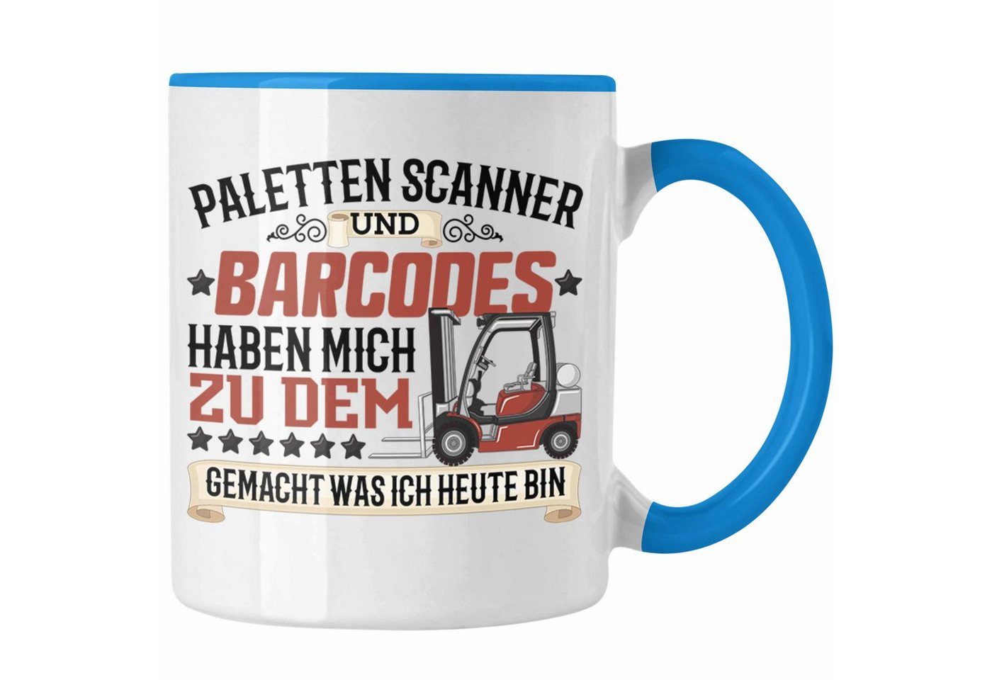 Trendation Tasse Paletten Scanner Barcodes Tasse Geschenk für Staplerfahrer Gabelstaple von Trendation