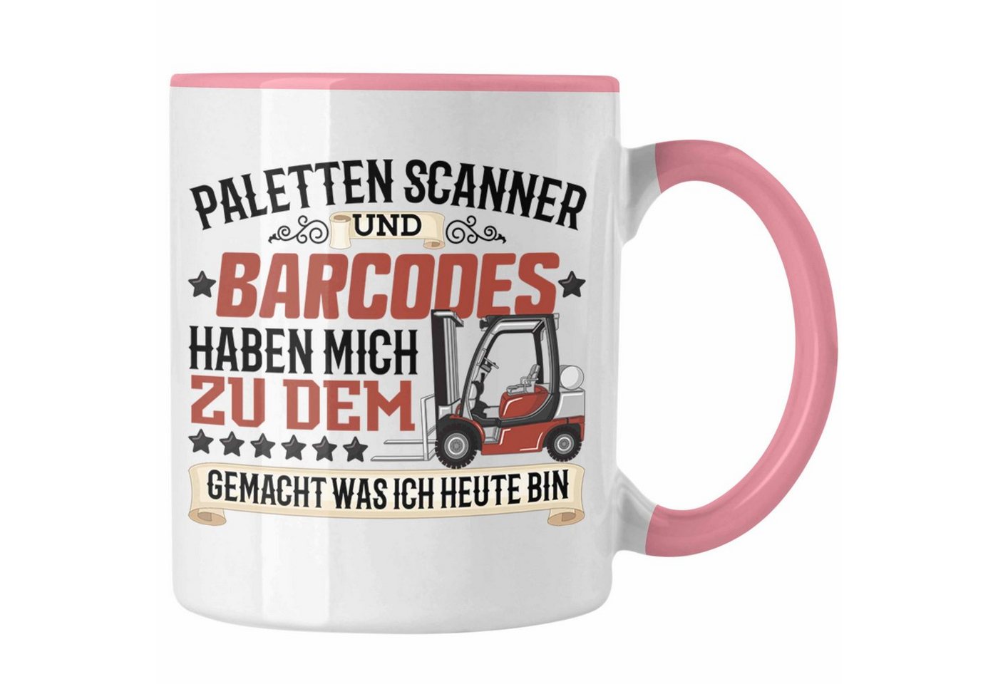 Trendation Tasse Paletten Scanner Barcodes Tasse Geschenk für Staplerfahrer Gabelstaple von Trendation