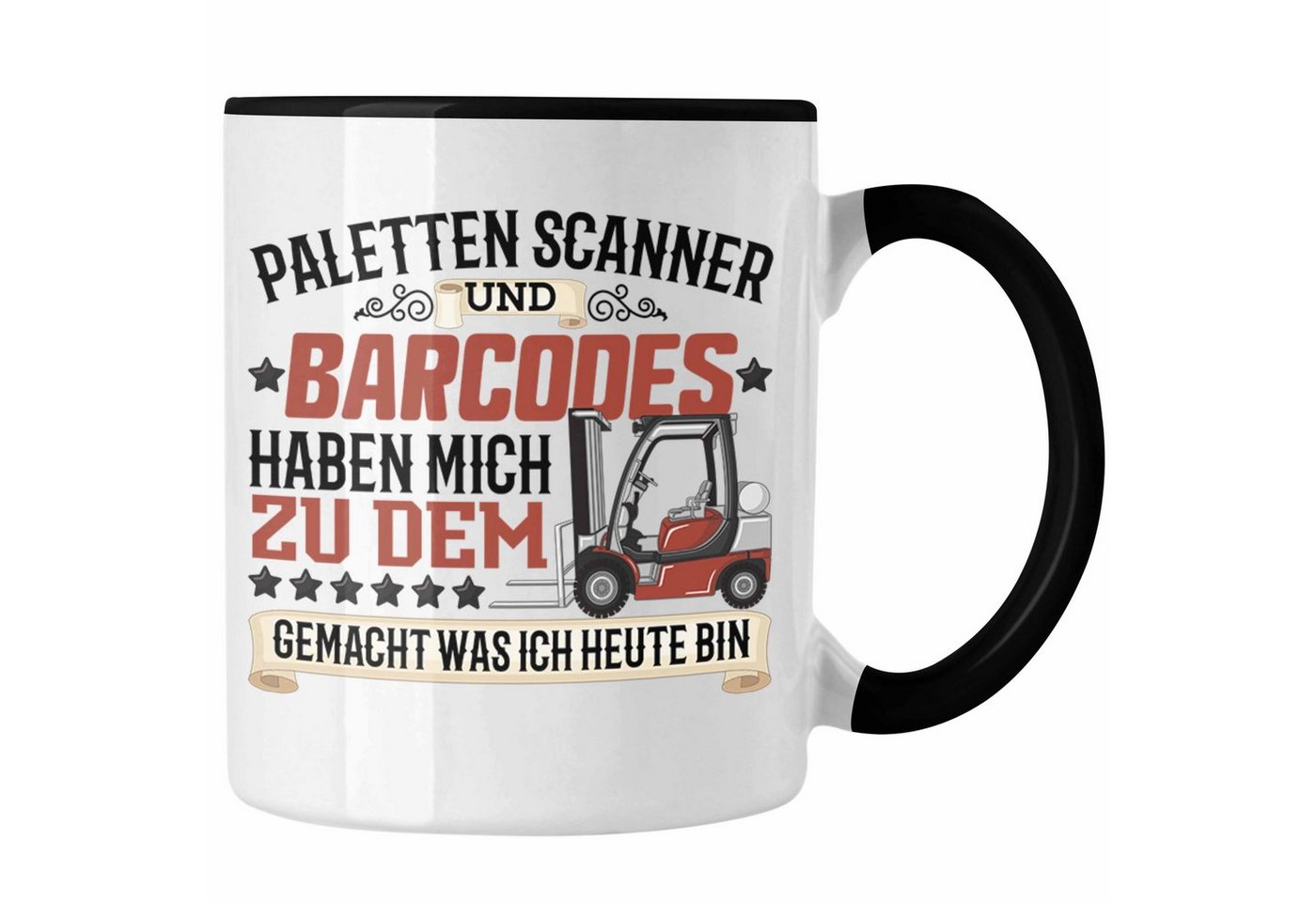 Trendation Tasse Paletten Scanner Barcodes Tasse Geschenk für Staplerfahrer Gabelstaple von Trendation