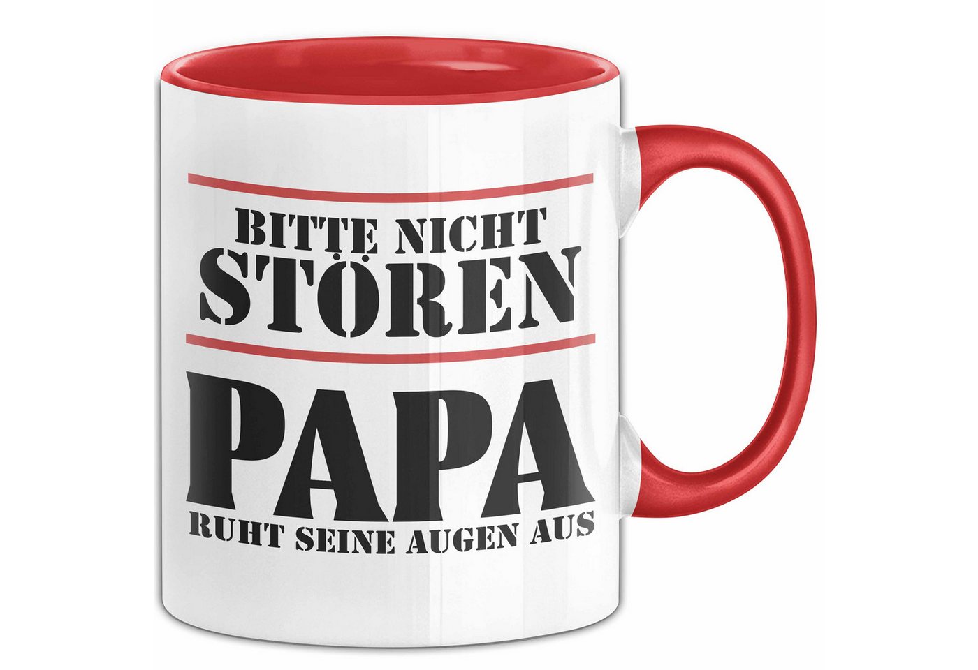 Trendation Tasse Papa Tasse Geschenk Bitte Nicht Stören Papa Ruht Seine Augen Aus Gesch von Trendation