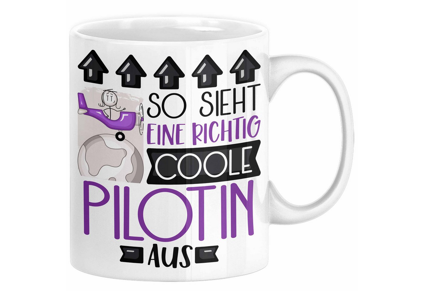 Trendation Tasse Pilotin Geschenk Tasse Geschenkidee für Pilotin Geburtstag Weihnachten von Trendation