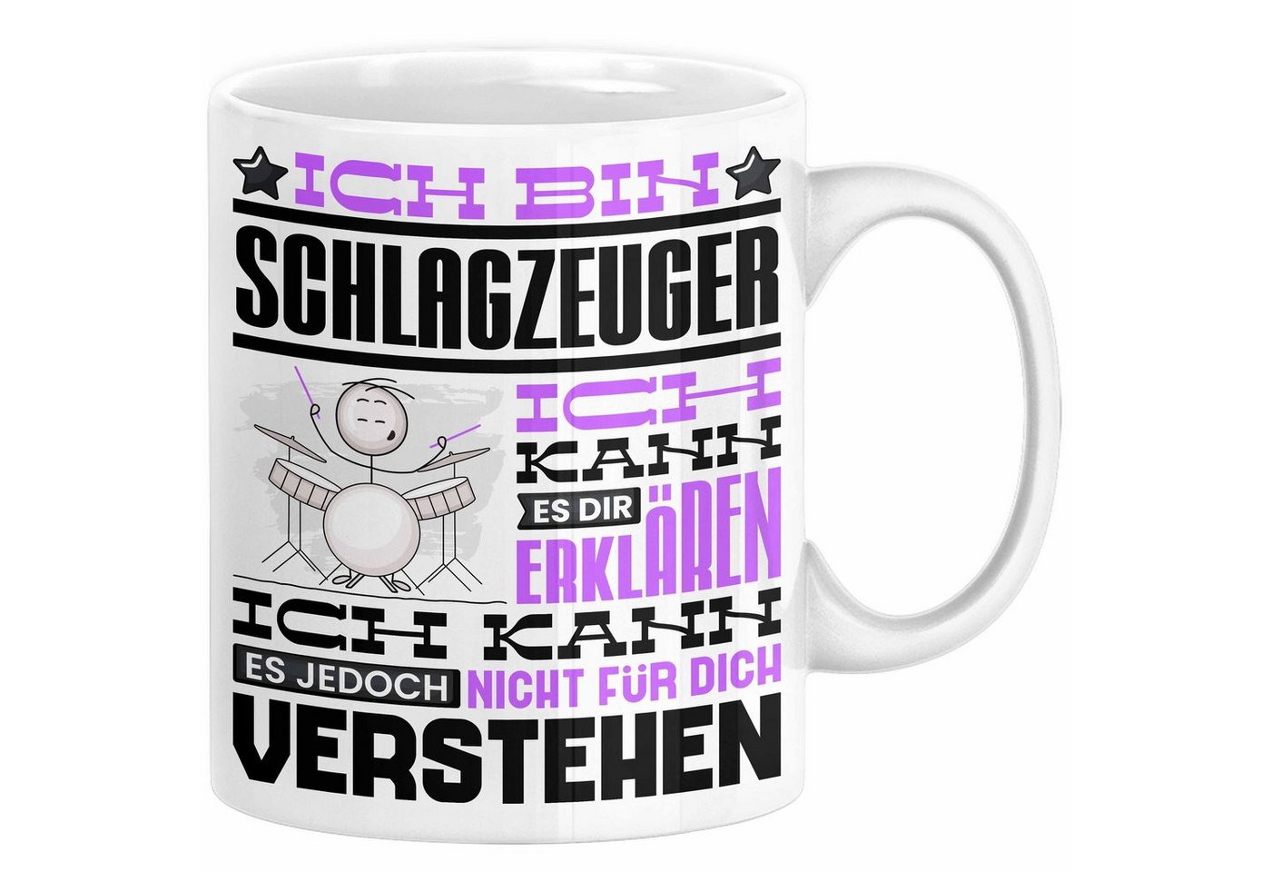 Trendation Tasse Schlagzeuger Geschenk Kaffee-Tasse Geschenkidee für Schlagzeuger Ich B von Trendation