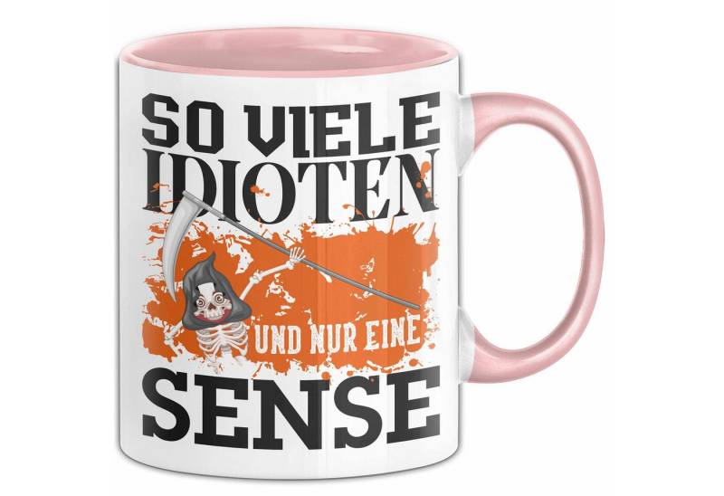 Trendation Tasse So Viele Idioten Und Nur Eine Sense Sarkasmus Tasse Lustiger Spruch von Trendation