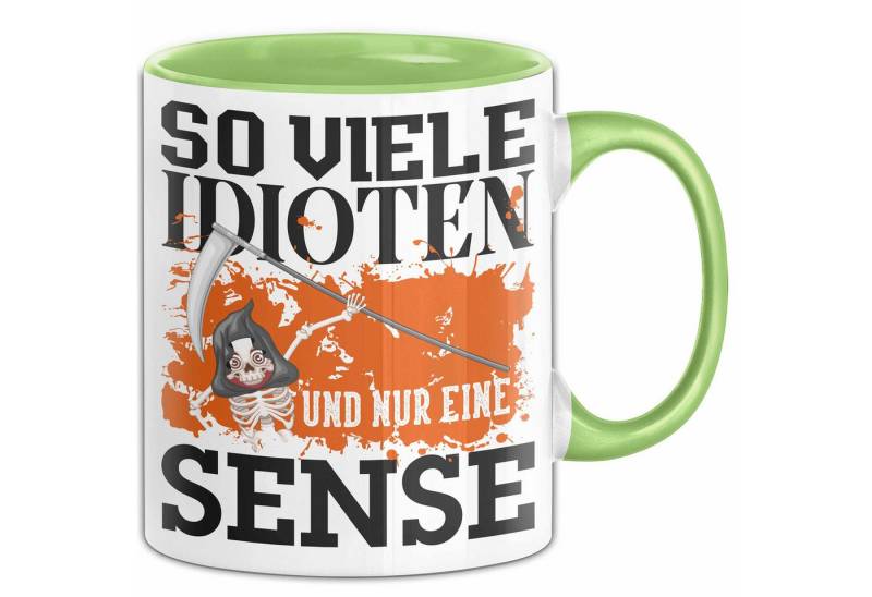 Trendation Tasse So Viele Idioten Und Nur Eine Sense Sarkasmus Tasse Lustiger Spruch von Trendation
