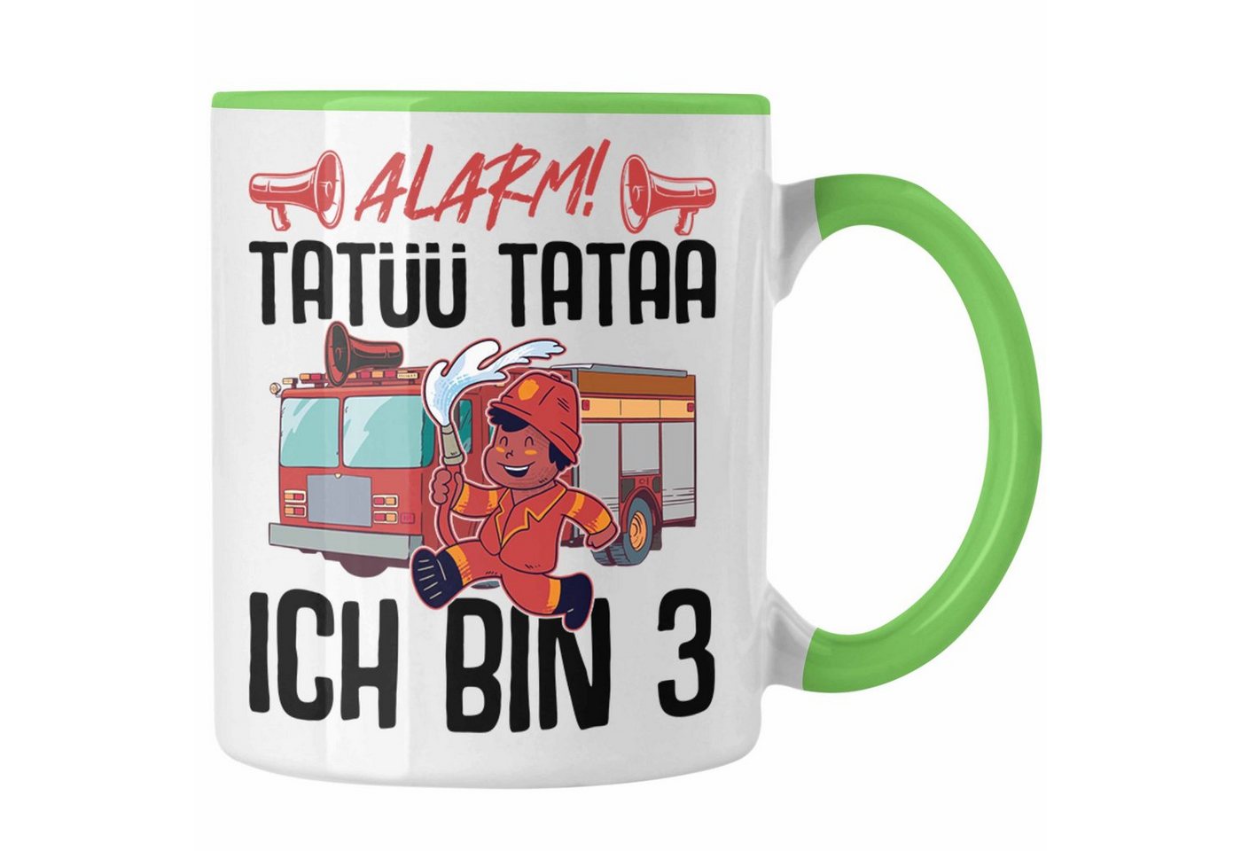 Trendation Tasse Trendation - 3. Geburtstag Geschenk Jungs Feuerwehr Tasse Geschenke Zubehör Lustig Kinder Geburtstag Spruch Ich Bin 3 von Trendation