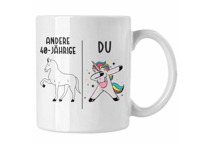 Trendation Tasse Trendation - 40. Geburtstag Frauen Tasse Einhorn Geschenk Geschenkidee von Trendation