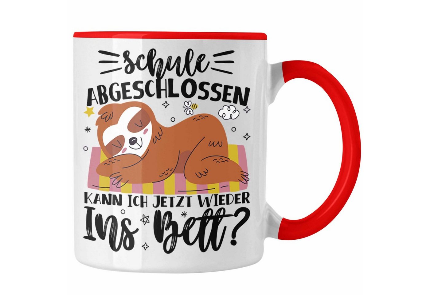 Trendation Tasse Trendation - Abi Tasse Geschenk Schule Abgeschlossen Kann Ich Jetzt Wieder Ins Bett Faultier Abitur Abschluss Geschenk von Trendation