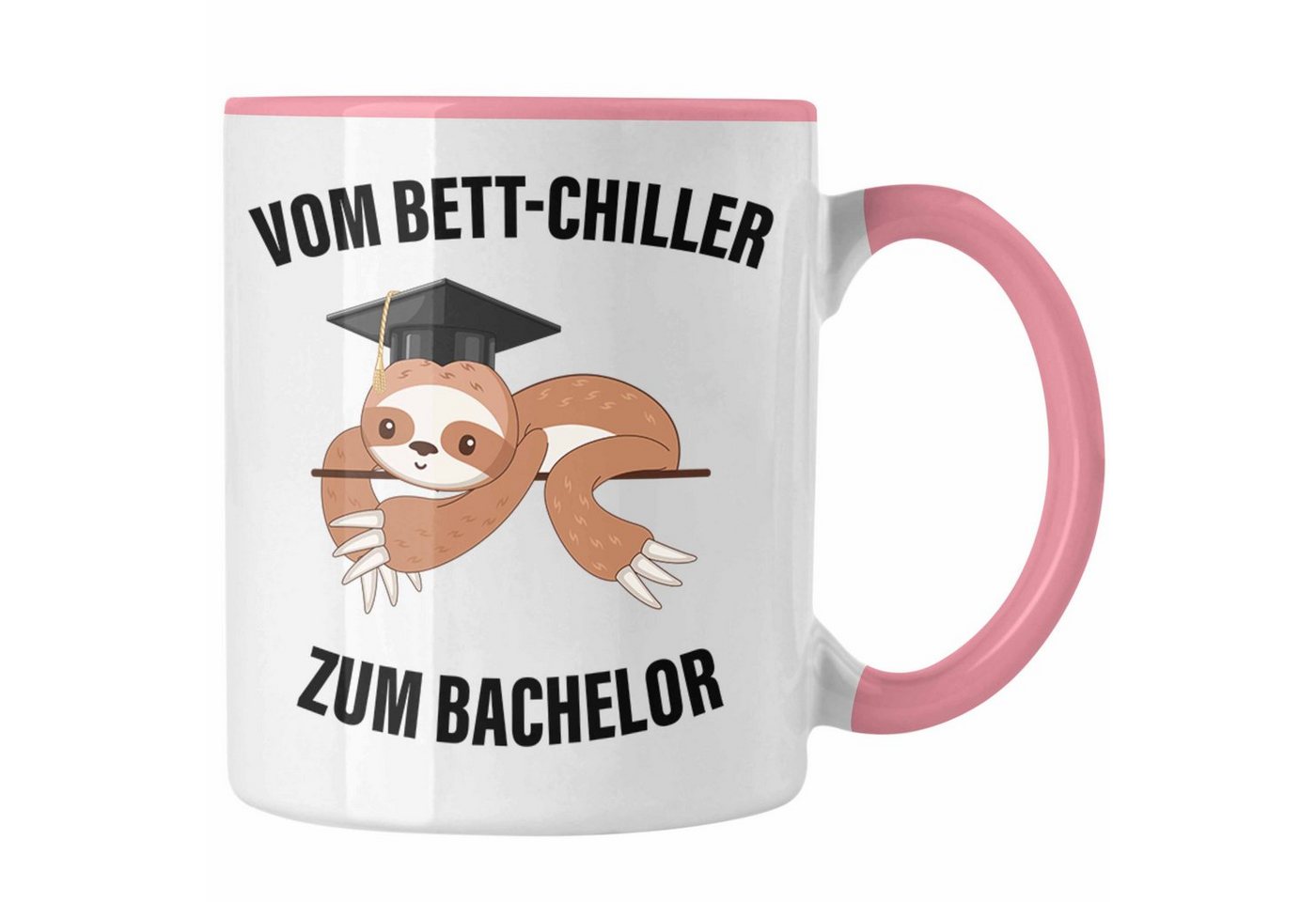 Trendation Tasse Trendation - Bachelor Geschenk Abschluss Tasse Spruch Master Abitur Abi Graduation Bestanden Prüfung Vom Bett-Chiller zum Bachelor von Trendation