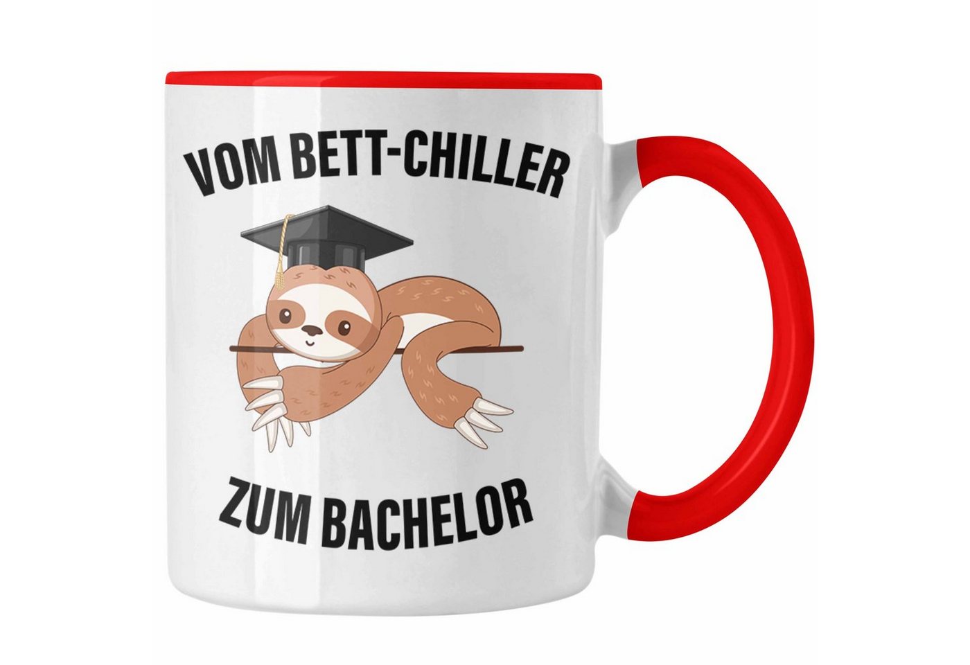 Trendation Tasse Trendation - Bachelor Geschenk Abschluss Tasse Spruch Master Abitur Abi Graduation Bestanden Prüfung Vom Bett-Chiller zum Bachelor von Trendation