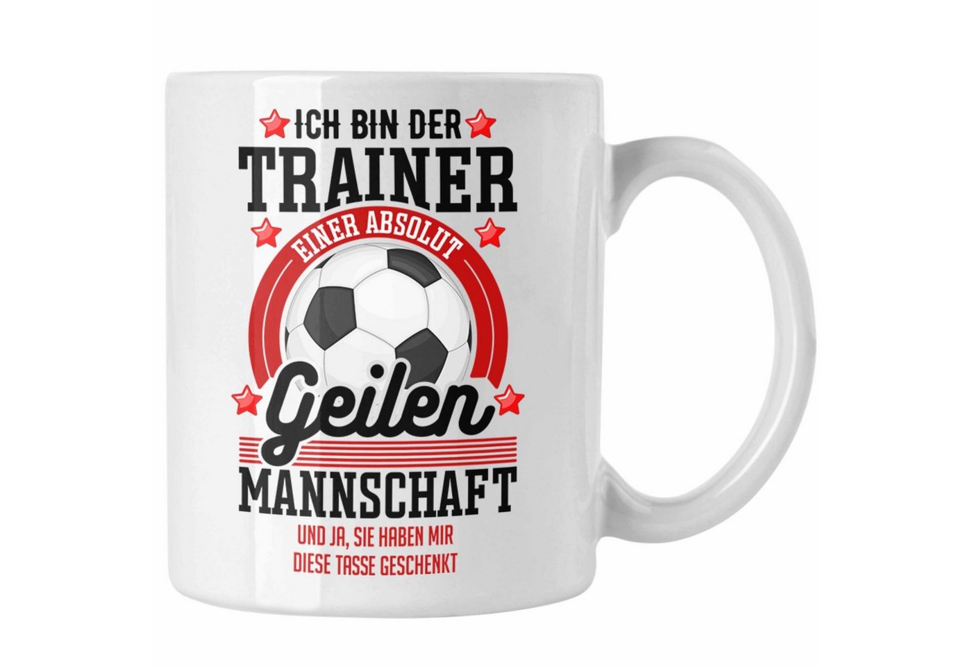 Trendation Tasse Trendation - Bester Fussballtrainer Geschenk Tasse Danke Fußball Coach Geschenkidee Geburtstag Weihnachten von Trendation