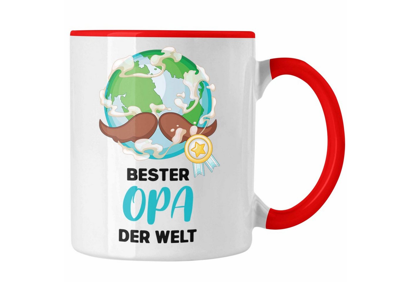 Trendation Tasse Trendation - Bester Opa Der Welt Geschenk Tasse Kaffeetasse Spruch Lustig von Enkel zum Geburtstag Weihnachten von Trendation