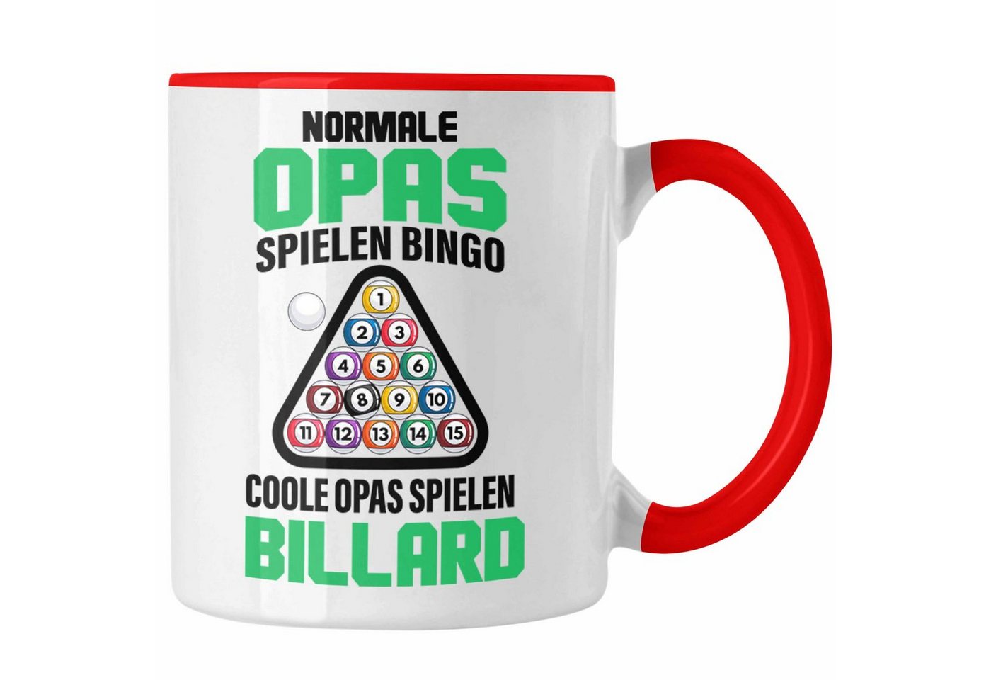 Trendation Tasse Trendation - Billard Opa Tasse Geschenk Billardspieler Geschenkidee Kaffeetasse Pool von Trendation