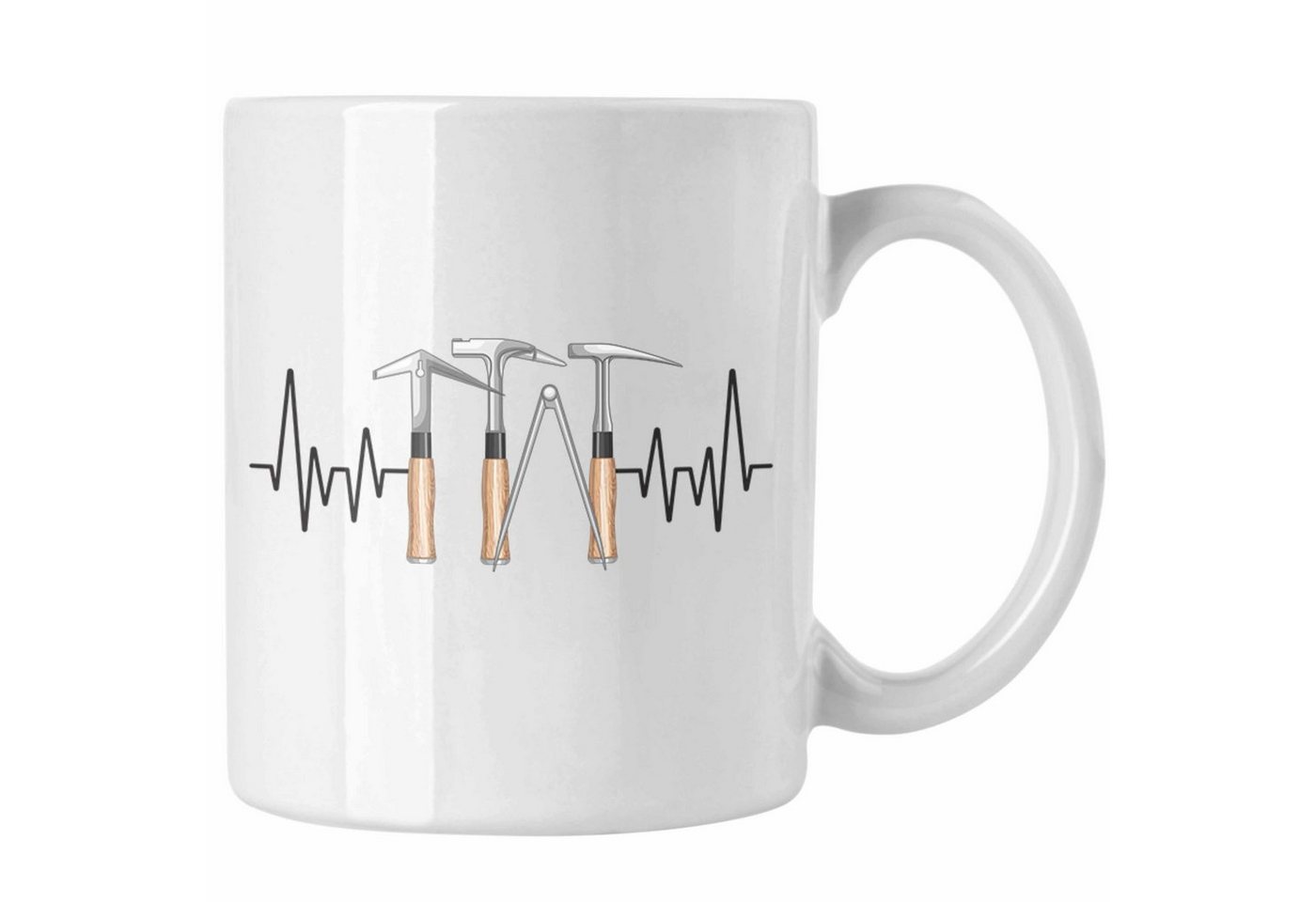 Trendation Tasse Trendation - Dachdecker Werkzeug Herzschlag Tasse Geschenk für Dachdec von Trendation