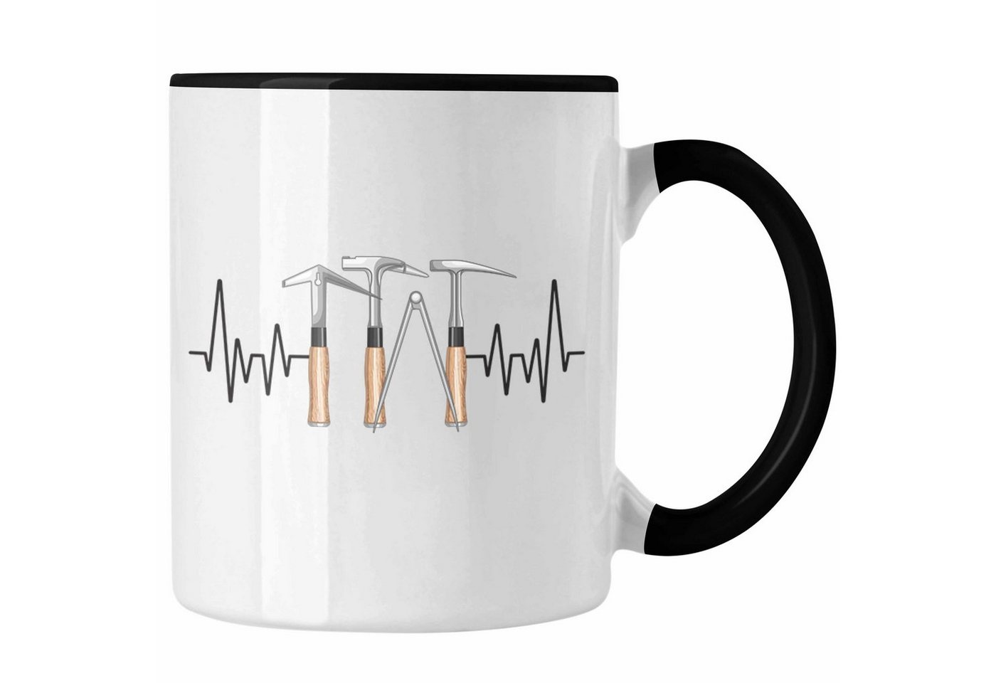 Trendation Tasse Trendation - Dachdecker Werkzeug Herzschlag Tasse Geschenk für Dachdec von Trendation